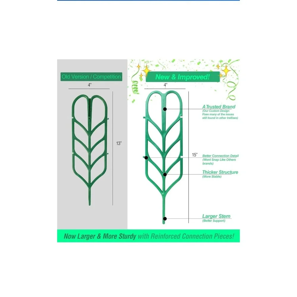 Peer Basic Plant Trellis Kit 6 Pack Green Climbing Plant Support Clip 2pc Bundle